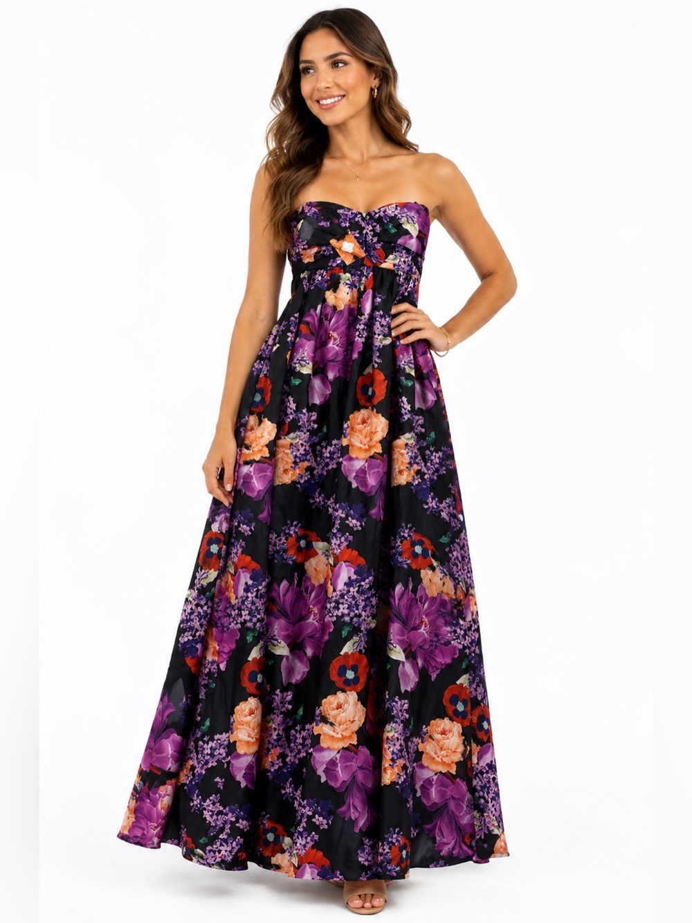 Sheridan French Strapless Floral Maxi Dress